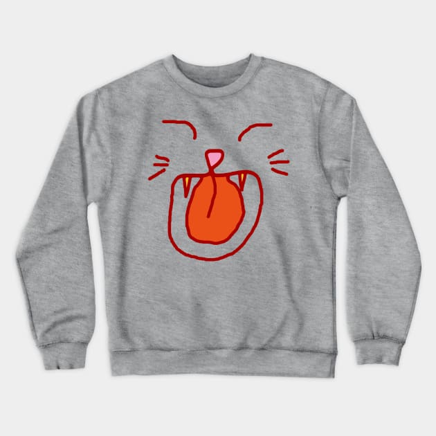 Cat Face - A cat laughing out loud Crewneck Sweatshirt by EunsooLee